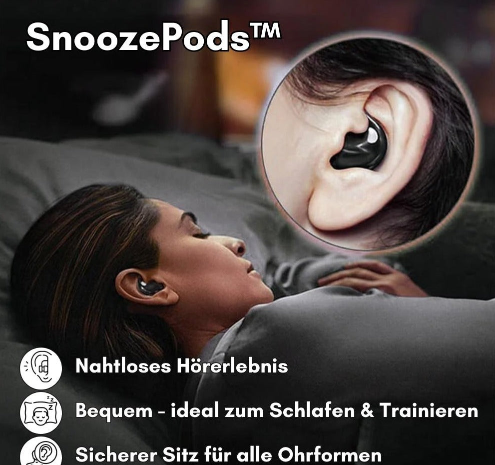 SnoozePods™ - Unsichtbare Schlaf-Kopfhörer für die beste Nachtruhe!