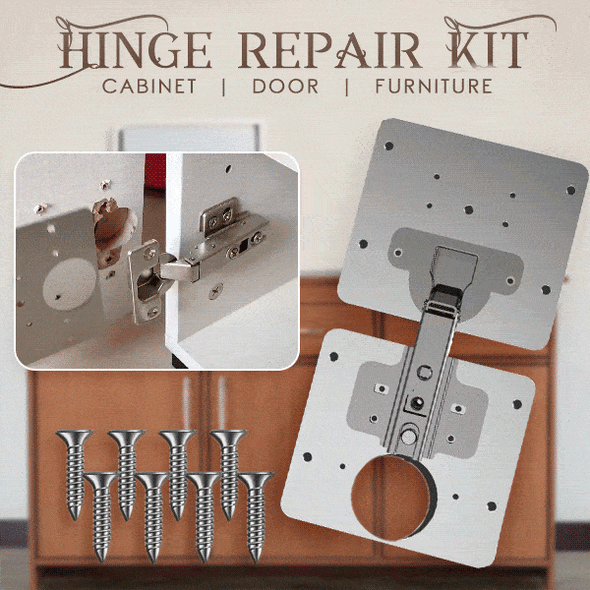 (50% Rabatt) - HingeFix - Scharnier-Reparaturplatten - Lose Schränke? Nicht mehr!