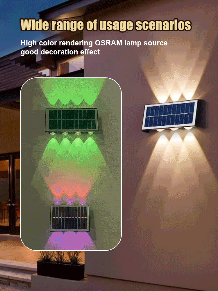 SunGlow™ - Solarbetriebene Wandleuchte