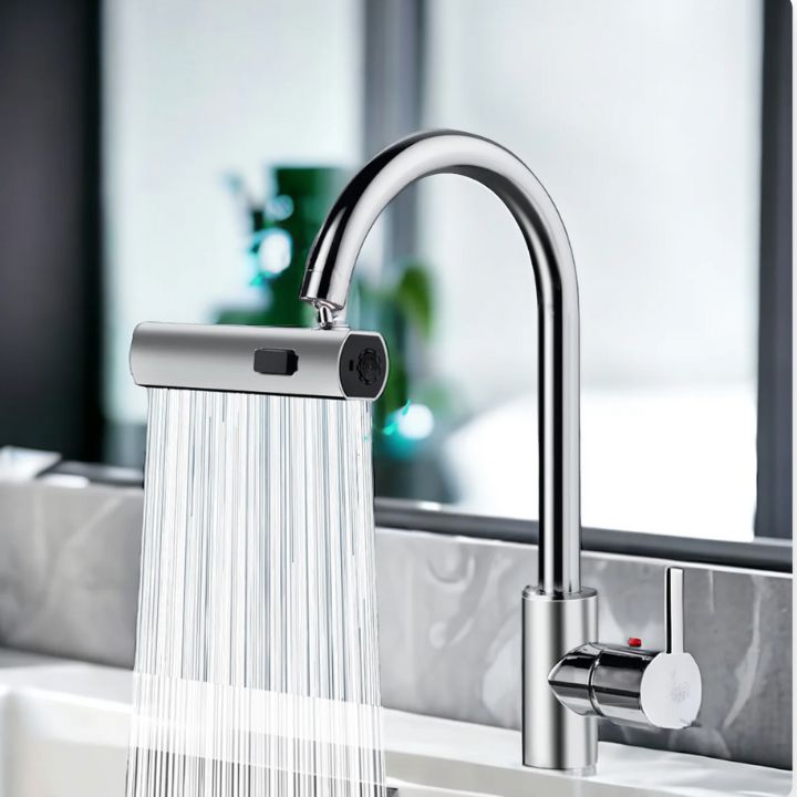 Flexibler Wasserfall-Küchenhahn mit Mehrfach-Sprühmodi