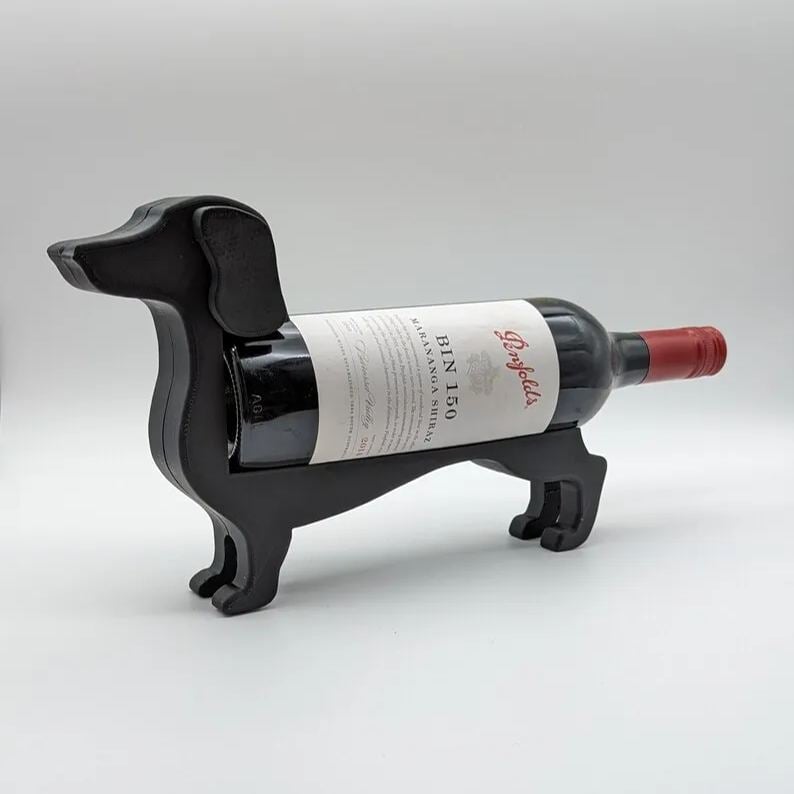 Einzigartiger Dachshund-Weinflaschenhalter – Ideal für Weinliebhaber