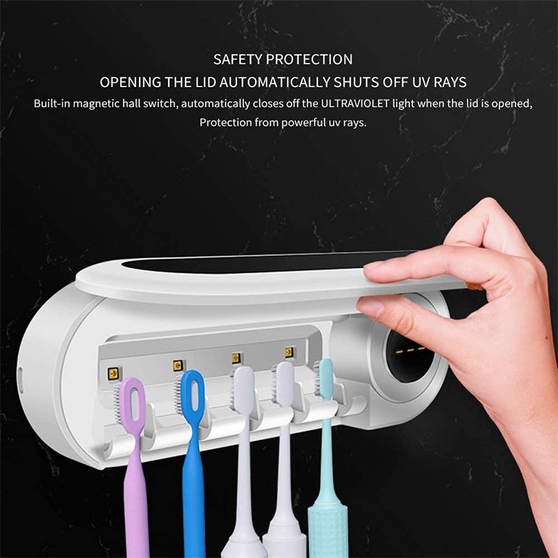 Zahnbürstenhalter mit UV-Licht-Sterilisation für hygienische Badezimmer