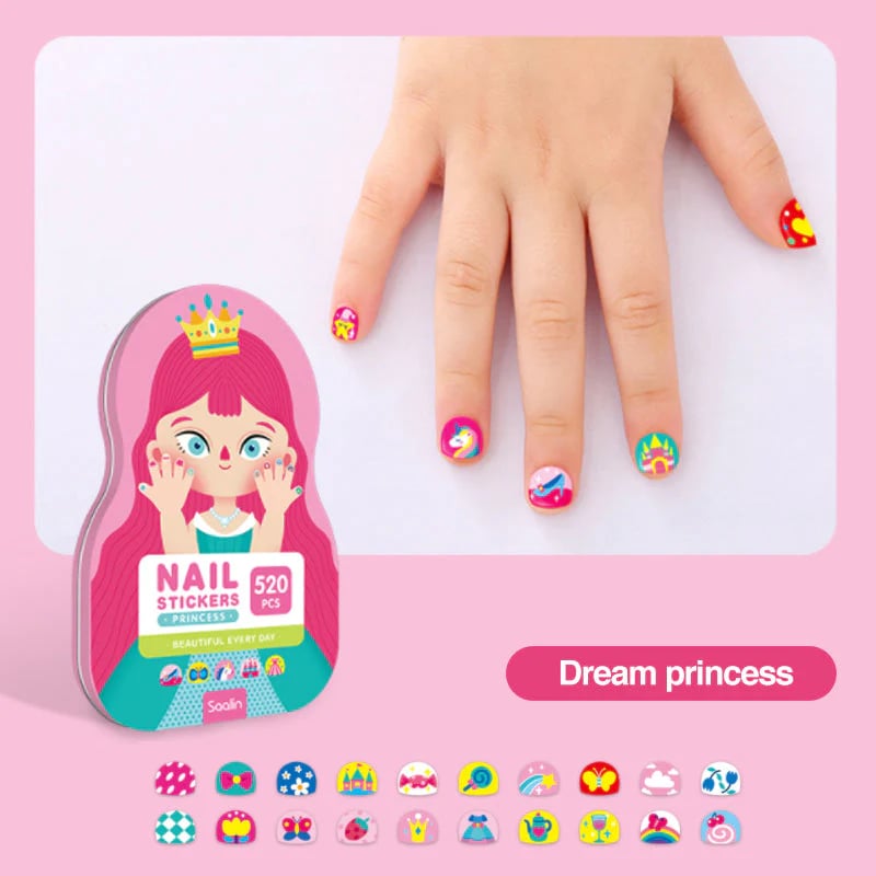 Modische Kinder-Nagelsticker - Kreative Nageldesigns für kleine Prinzessinnen