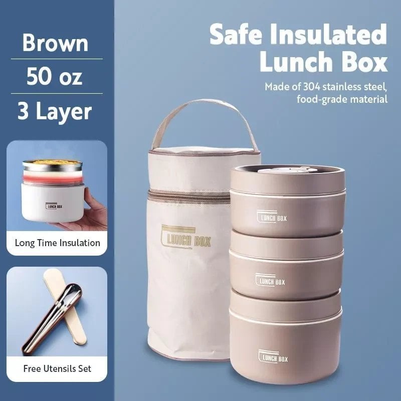 Tragbarer isolierter Lunchbox-Set – Warm & frisch genießen