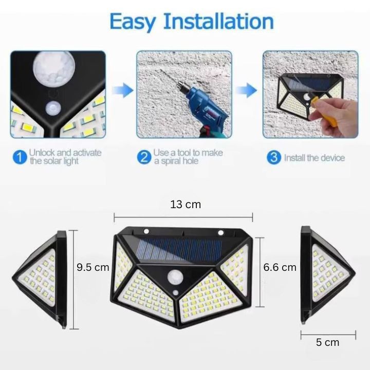 Wasserdichte Bewegungssensor LED-Solar-Wandlampe (100 LED)