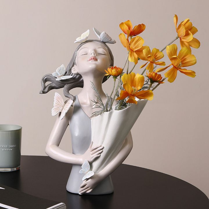 Keramikvase Schmetterlingsmädchen – Elegante & moderne Blumenvase