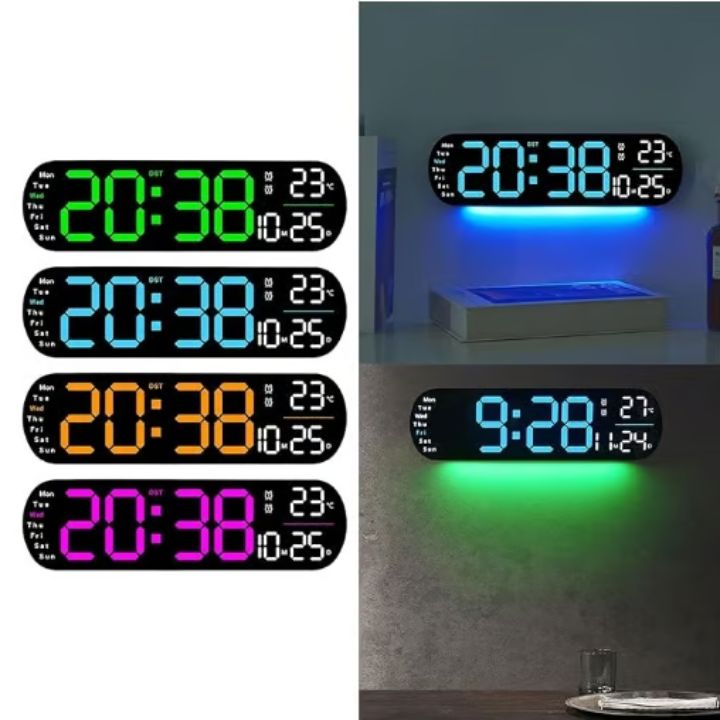 Digitale Wanduhr Großes LED-Display mit Fernbedienung