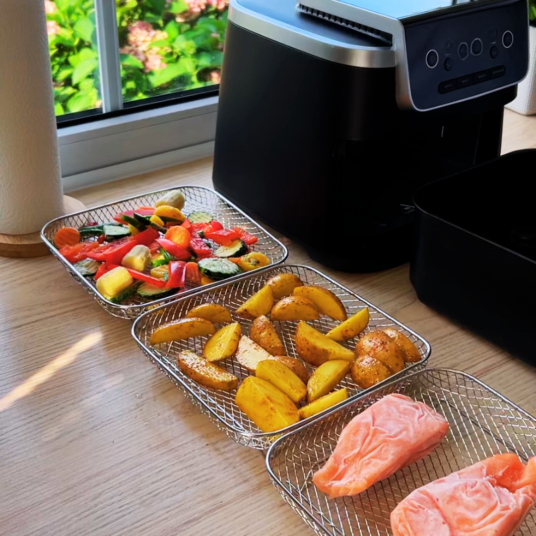 Stapelbare Körbe für Heißluftfritteusen – Mehr Platz, Perfekte Garergebnisse