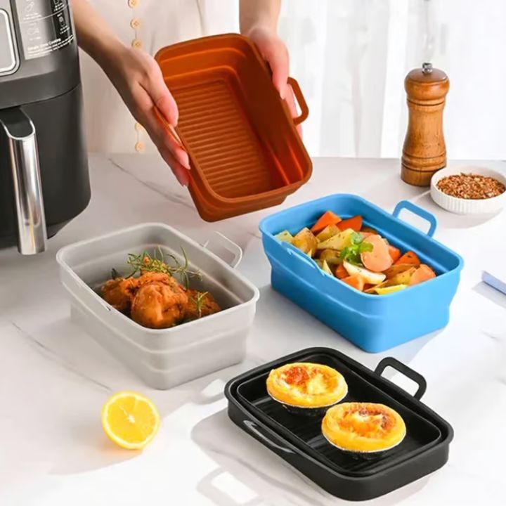Faltbare Silikon-Backform für Heißluftfritteusen – Praktisch & vielseitig