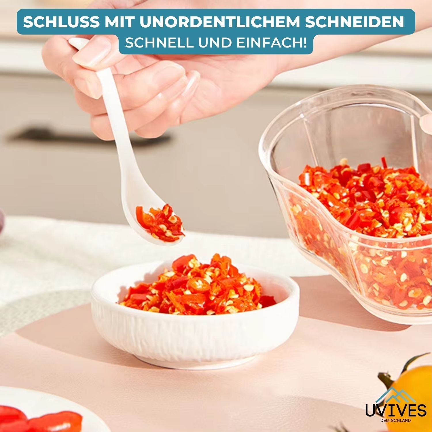 GrindWhiz™ - Handbetriebener Lebensmittelzerkleinerer und Gewürzzubereiter