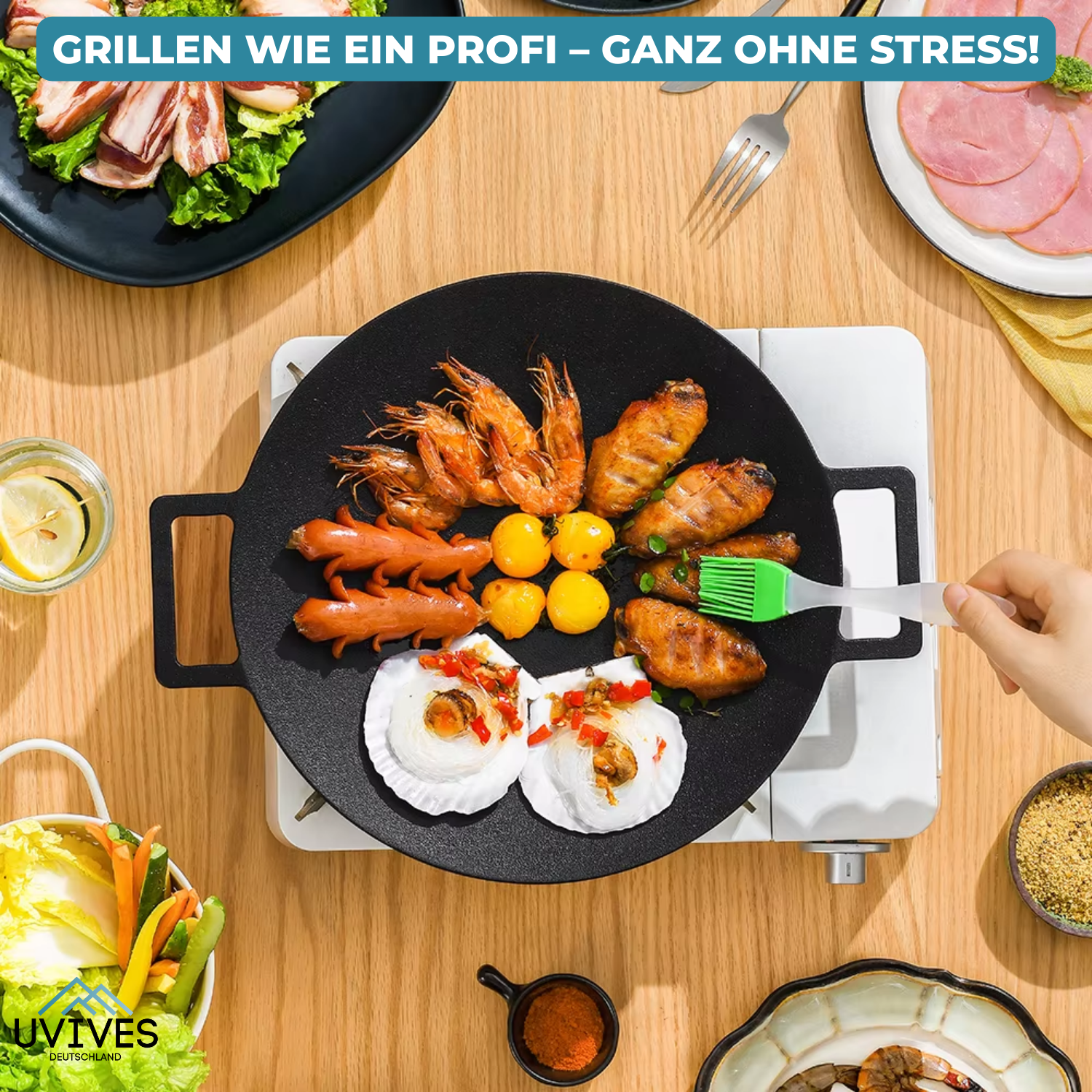 GrillXpert™ - Antihaft-Stein-Grillpfanne [Letzter Tag Rabatt]