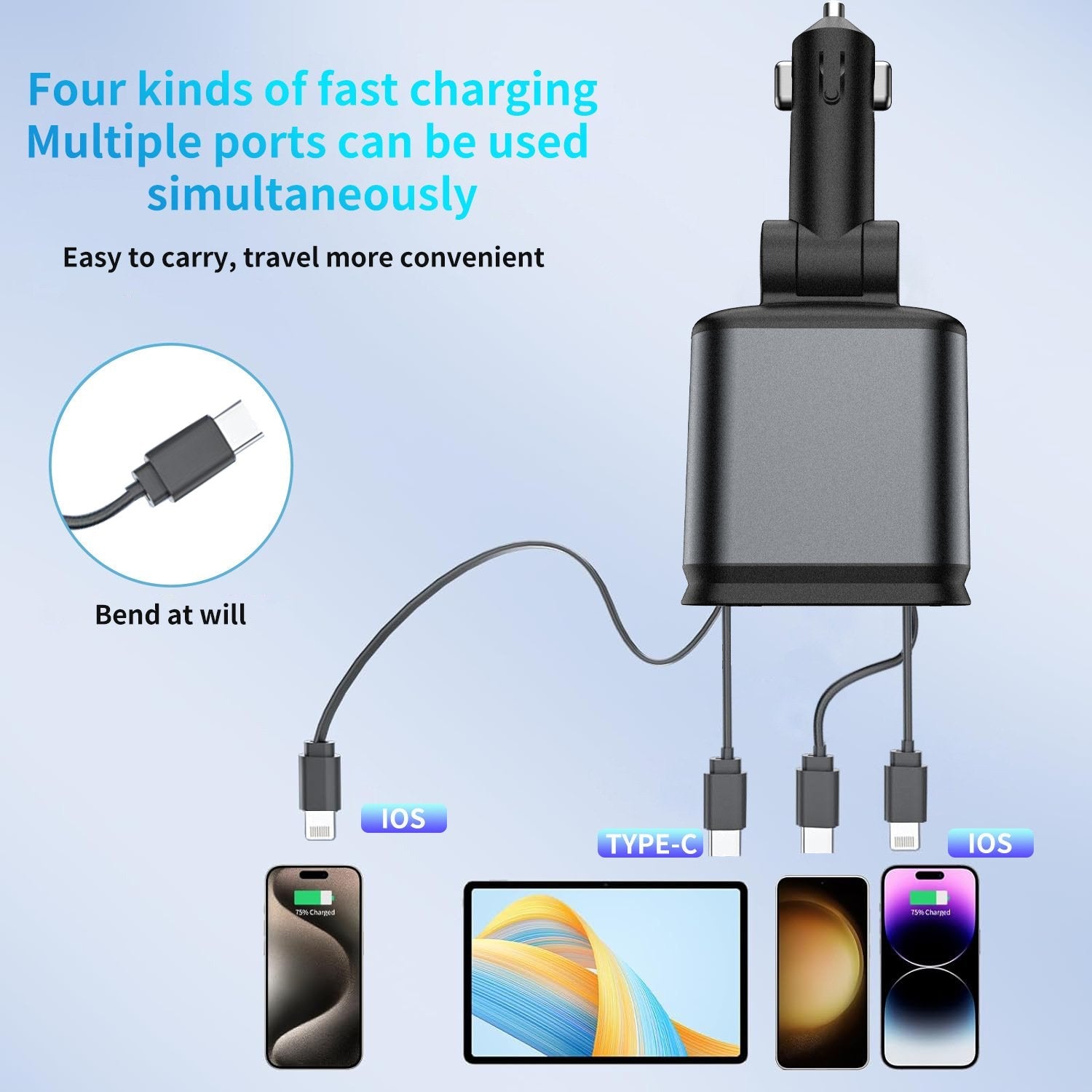 ChargeX™ - 4-in-1 Auto Handy Ladegerät