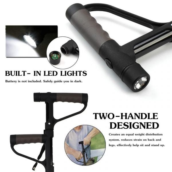 StepSure™ - Klappbarer, verstellbarer Gehstock mit LED-Licht