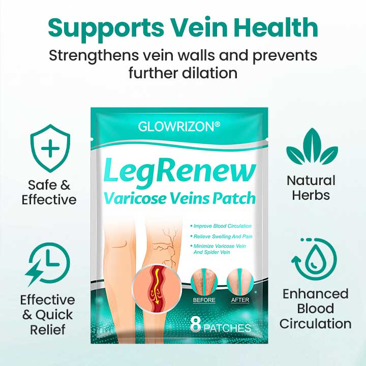 1+1 Gratis | Glowrizon™ LegRenew Pflaster – Glatte, Schmerzfreie Beine Ohne Operation Enthüllen