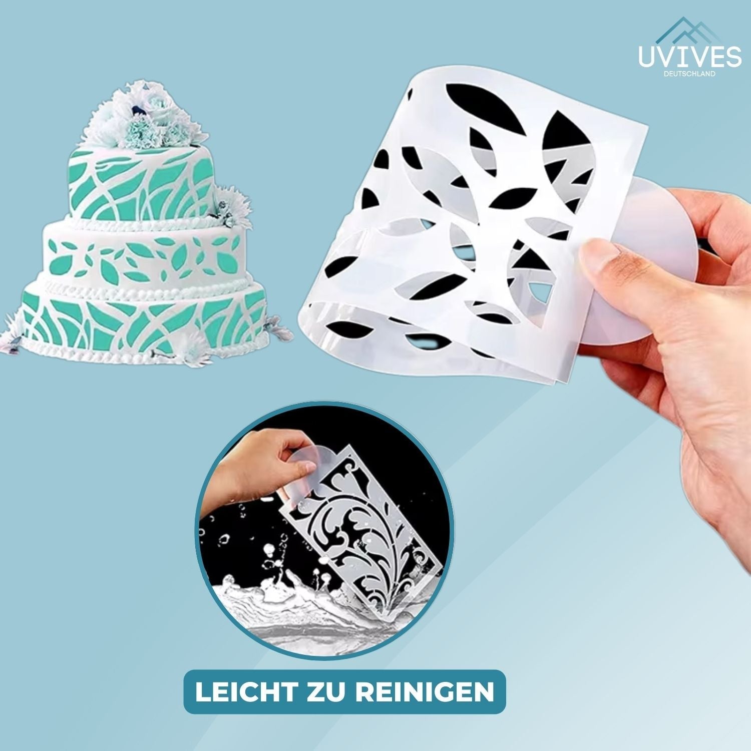 Set mit 8 Stück | DecoLace™ - DIY-Kuchendekor-Form aus Spitze [Letzter Tag Rabatt]