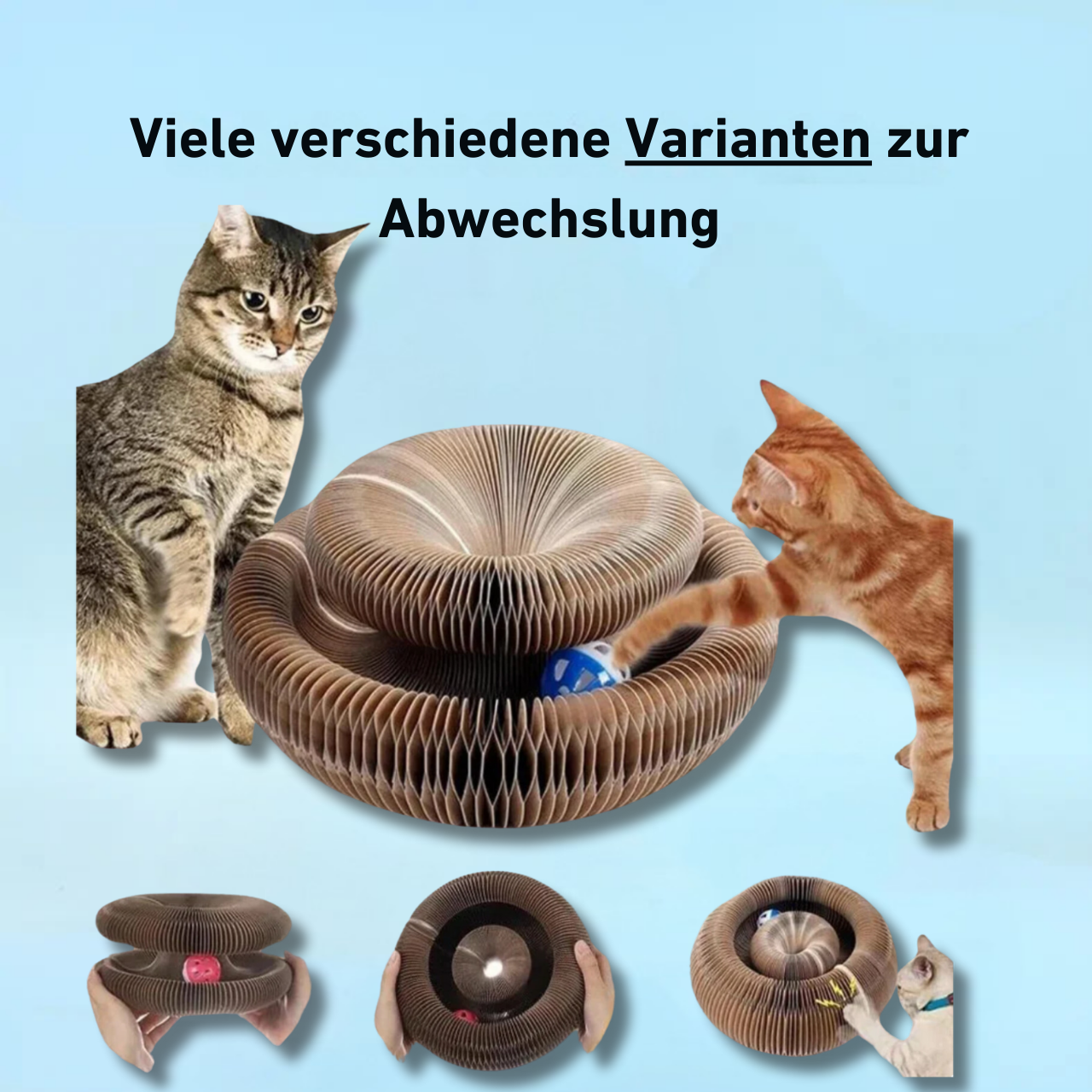 PouncePlay™ - Kratzspielzeug mit Glöckchenball