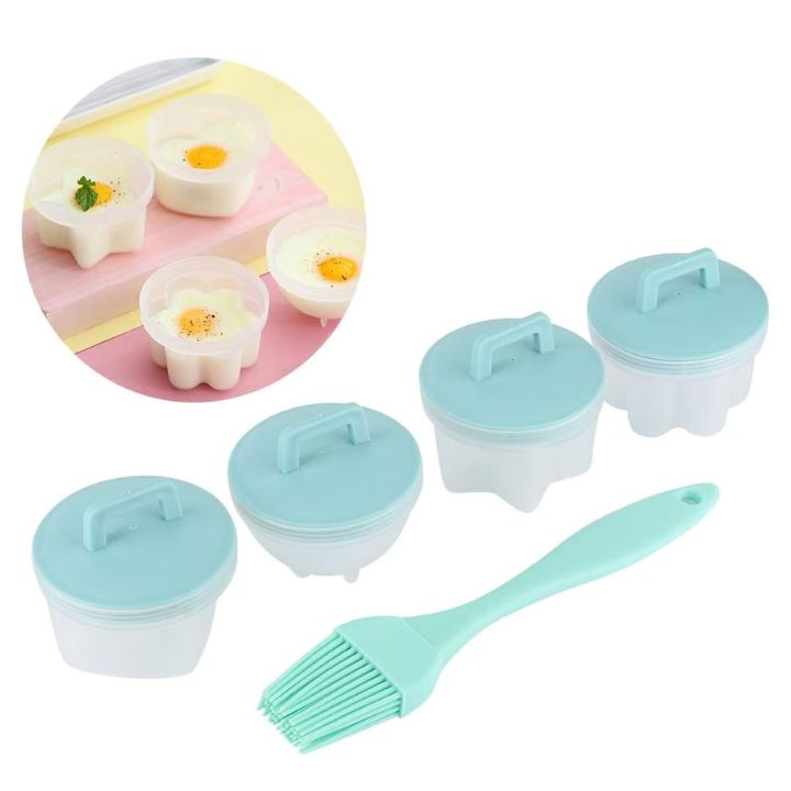 Gekochte Eierform-Set (4 Stk. + Pinsel) | Lustige Frühstückseier
