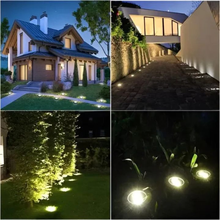 3 Stücke Solar-Bodenleuchten – Elegante Außenbeleuchtung ohne Kabel