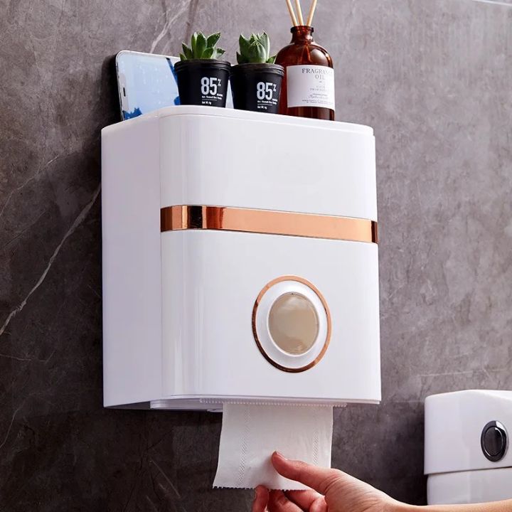 Platzsparender, wandmontierter Badezimmer-Organizer