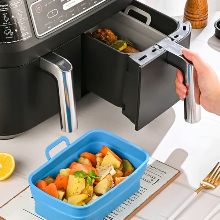 Faltbare Silikon-Backform für Heißluftfritteusen – Praktisch & vielseitig