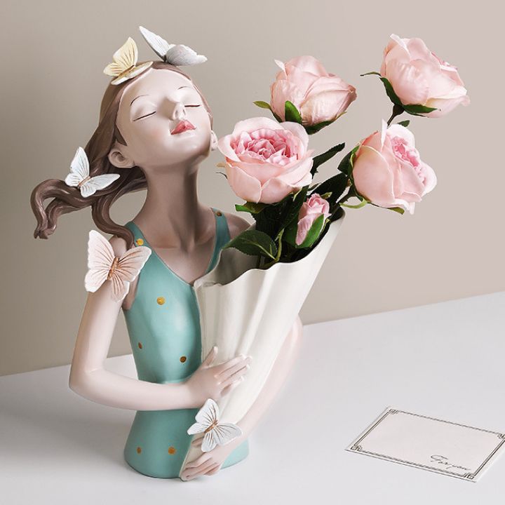 Keramikvase Schmetterlingsmädchen – Elegante & moderne Blumenvase
