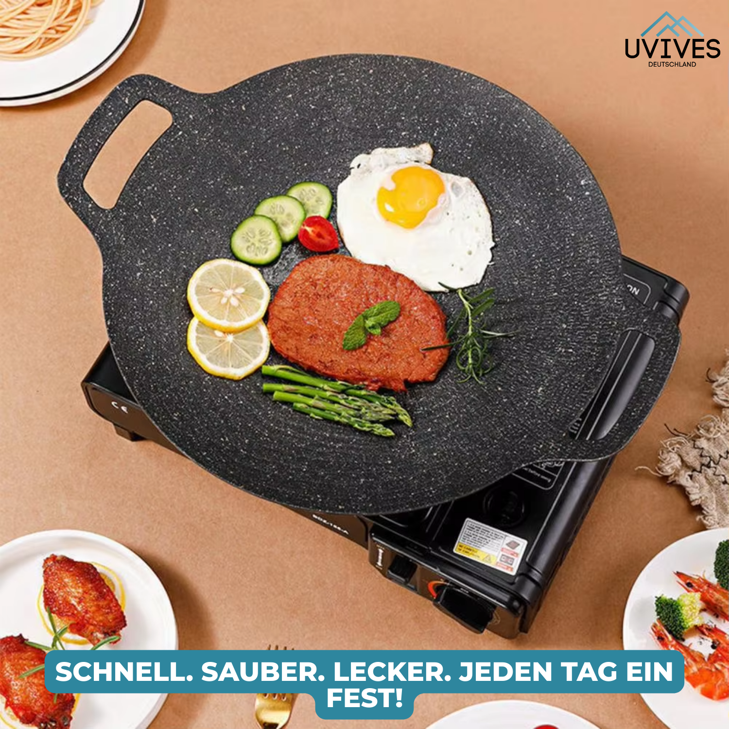 GrillXpert™ - Antihaft-Stein-Grillpfanne [Letzter Tag Rabatt]