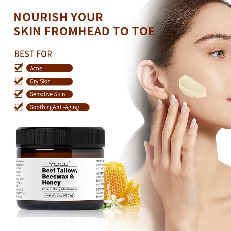 GlowTallow™ - Rinderfett Bienenwachs und Honig Gesichtsfeuchtigkeitsspender - Handgemachter 100% natürlicher Feuchtigkeitsspender