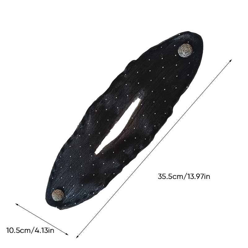 1+1 Gratis | StyleCrafter Haarknoten-Accessoire | Handbestickt & Blumenmotiv | Satin Schwarz
