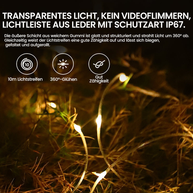 AmbienceStrip™ - Wasserdichte tragbare verstaubare Lichterkette für den Außenbereich