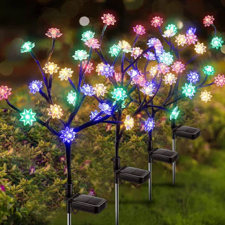 Solar-Kirschblütenlichter | Wasserdichte LED-Deko für draußen