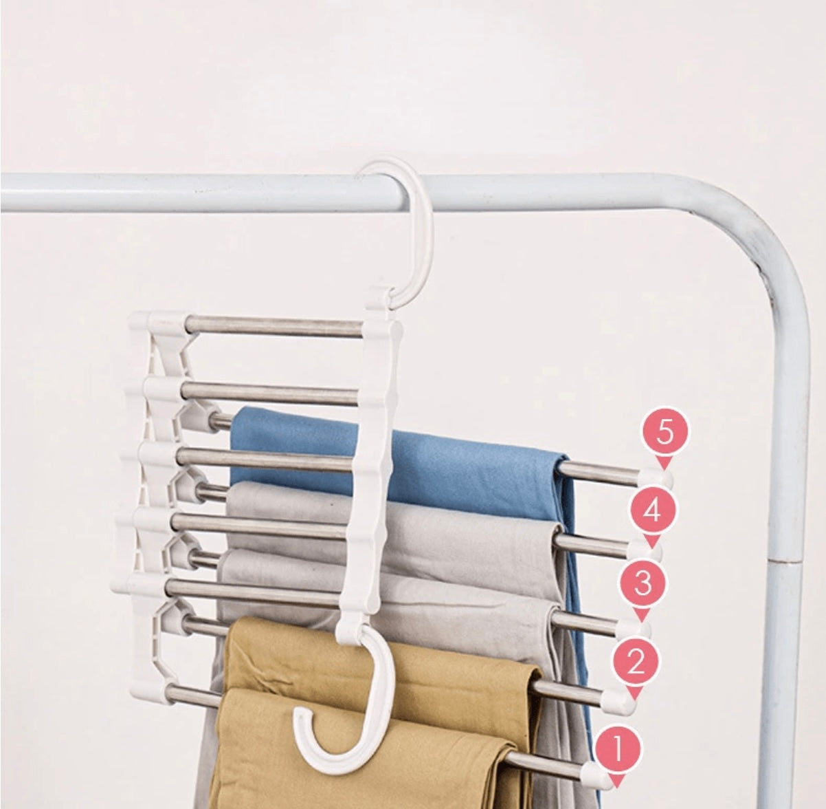 SteelSleek™ Hosenorganizer – Halten Sie Ihren Kleiderschrank jeden Tag faltenfrei und perfekt ordentlich