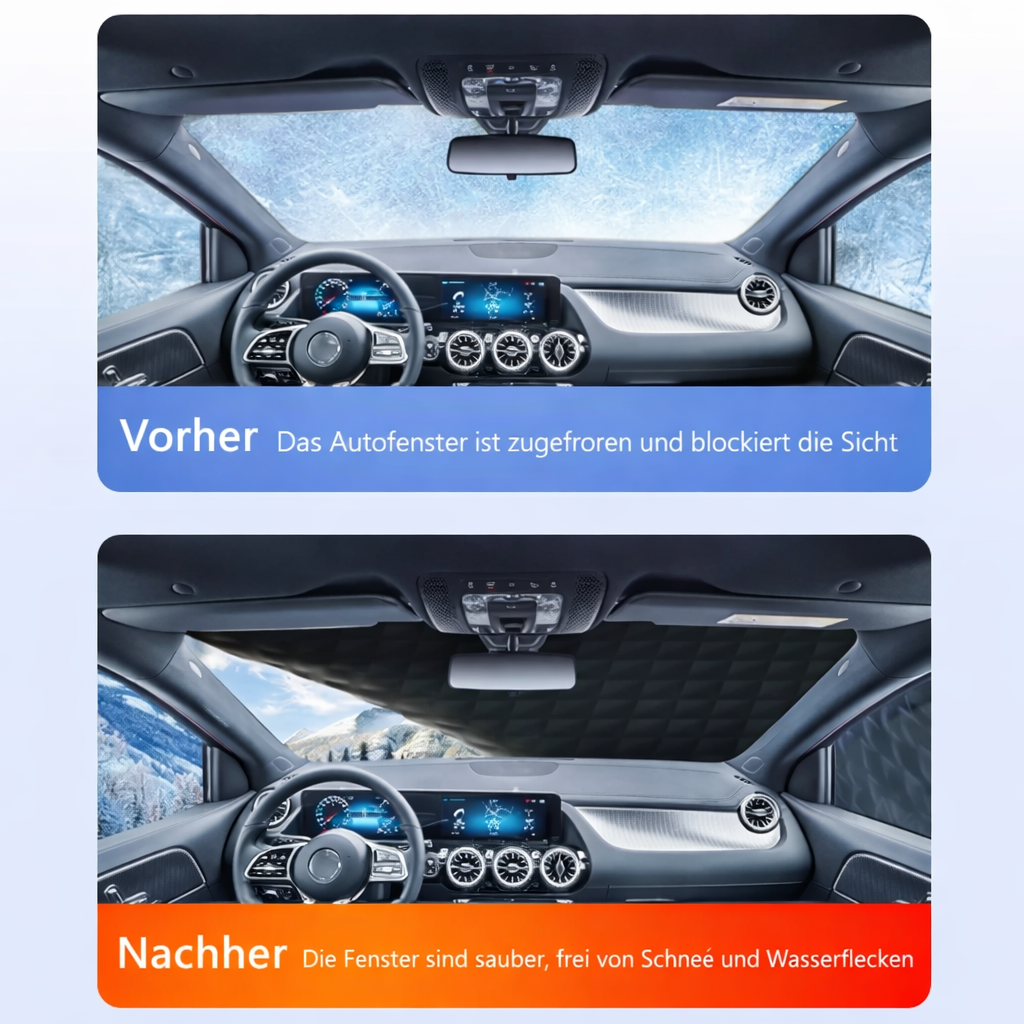 5-Schicht Windschutzscheibenabdeckung | Magnetisch & Winddicht | Vollständiger Eisschutz | FrostGuard Pro