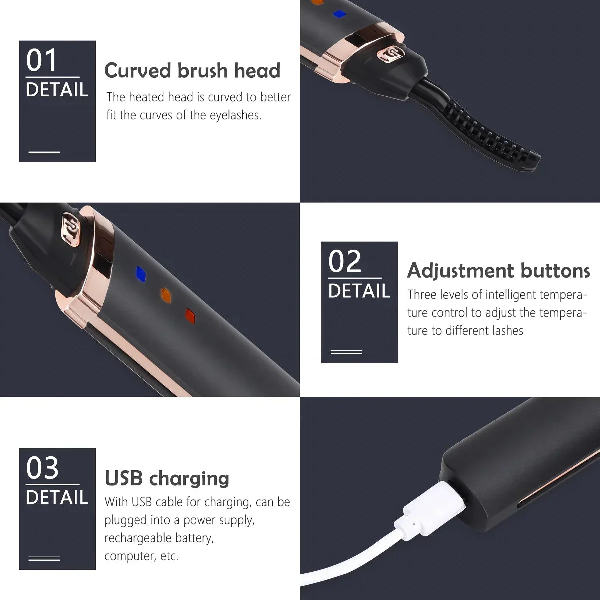 LuxeLash Pro™ | Schnellheizbare USB-wiederaufladbare Wimpernzange
