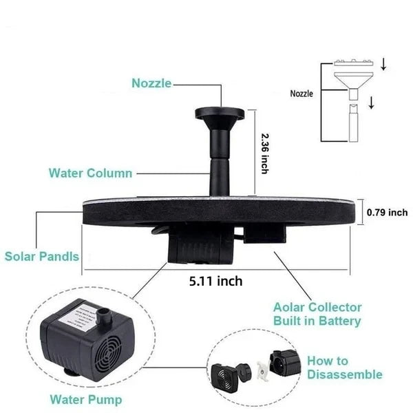 SolarFountain™ - Umweltfreundlicher Solarbrunnen für Gärten