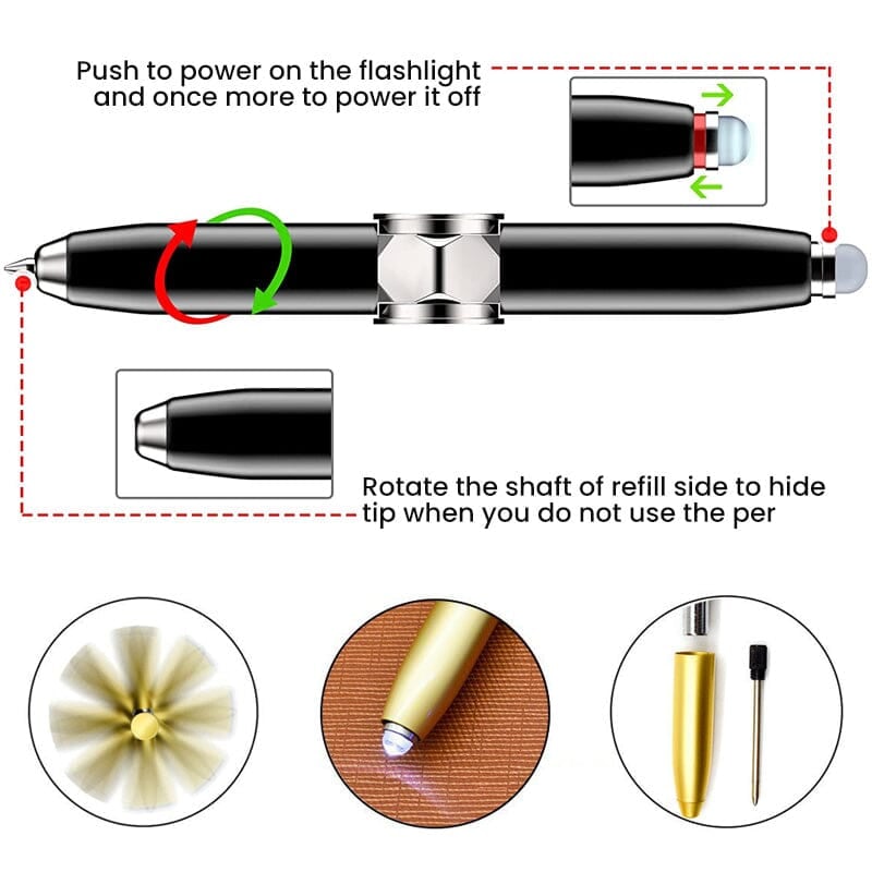 NovaSpin™ Trifecta Stift — Beruhigen Sie Ihren Geist, Konzentrieren Sie sich wie nie zuvor, Schreiben Sie luxuriös