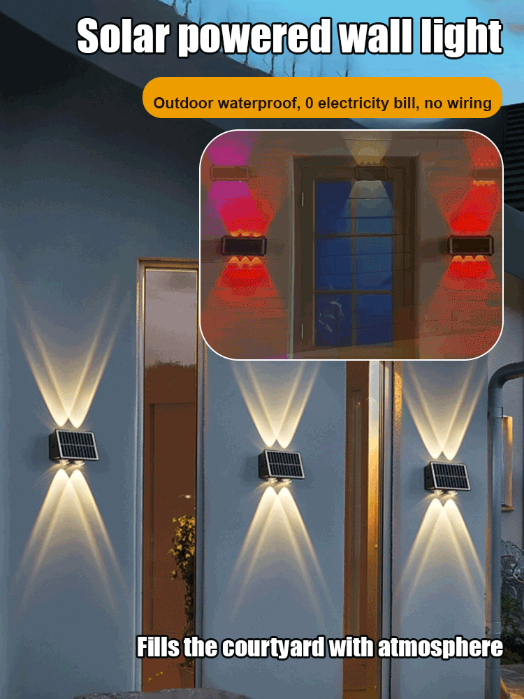 SunGlow™ - Solarbetriebene Wandleuchte
