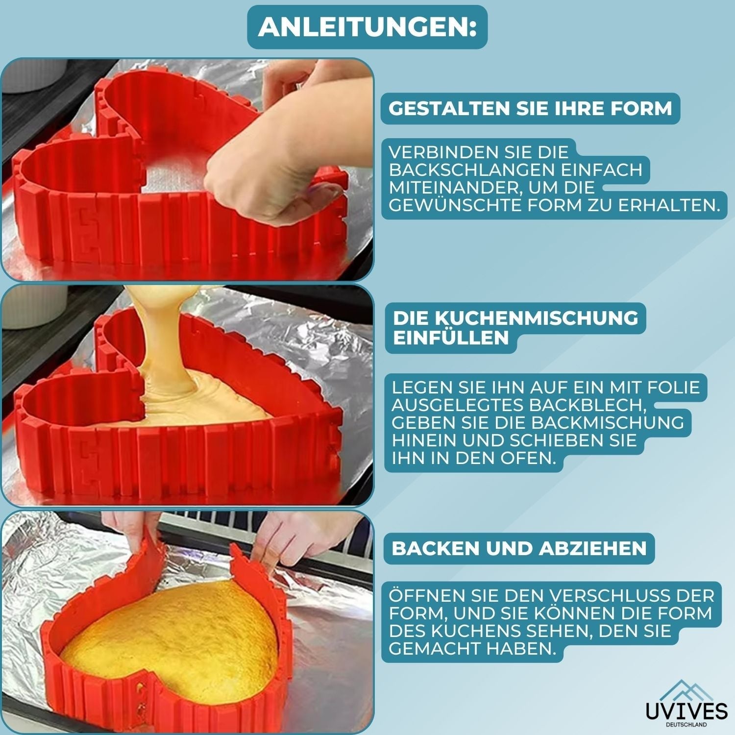 2+2 GRATIS | BakeArt™ - Silikon Kuchen Form DIY