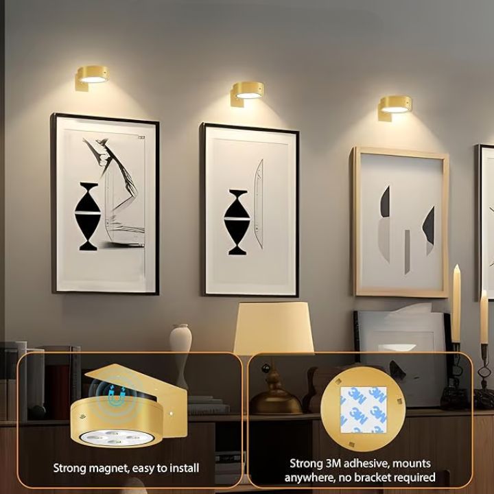 1+1 Gratis | Magnetische LED-Bilderleuchte – Dimmbar & wiederaufladbar