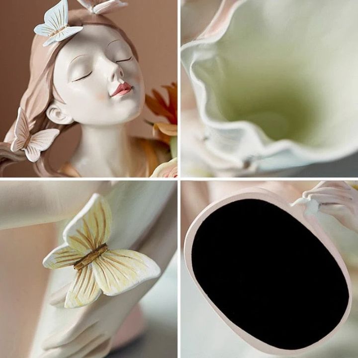 Keramikvase Schmetterlingsmädchen – Elegante & moderne Blumenvase