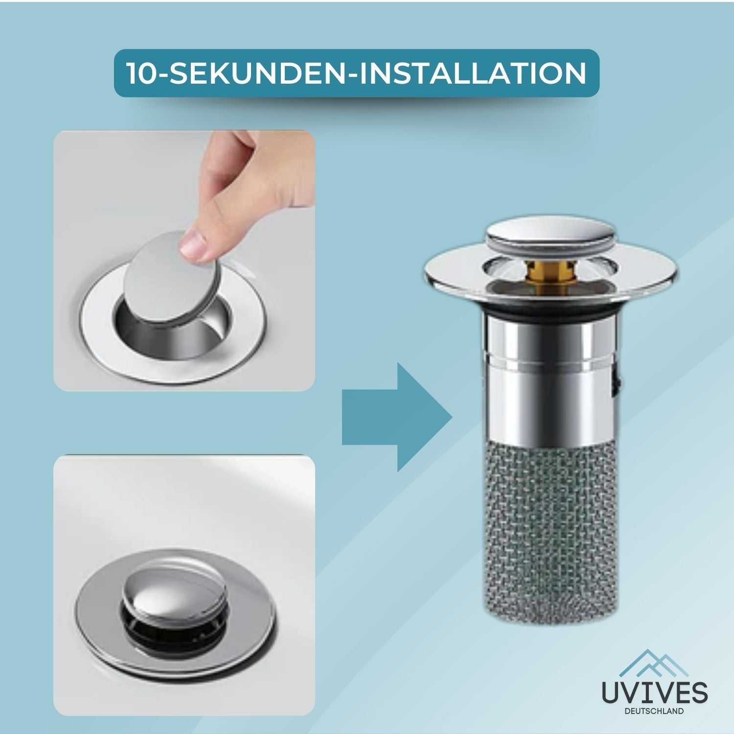 PureFlow Abflussfilter | Edelstahl & Rostfrei | Kein Verstopfen | 50% Rabatt