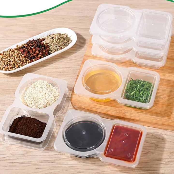 5+5 Gratis | Auslaufsicherer Doppelbehälter für Soßen & Snacks