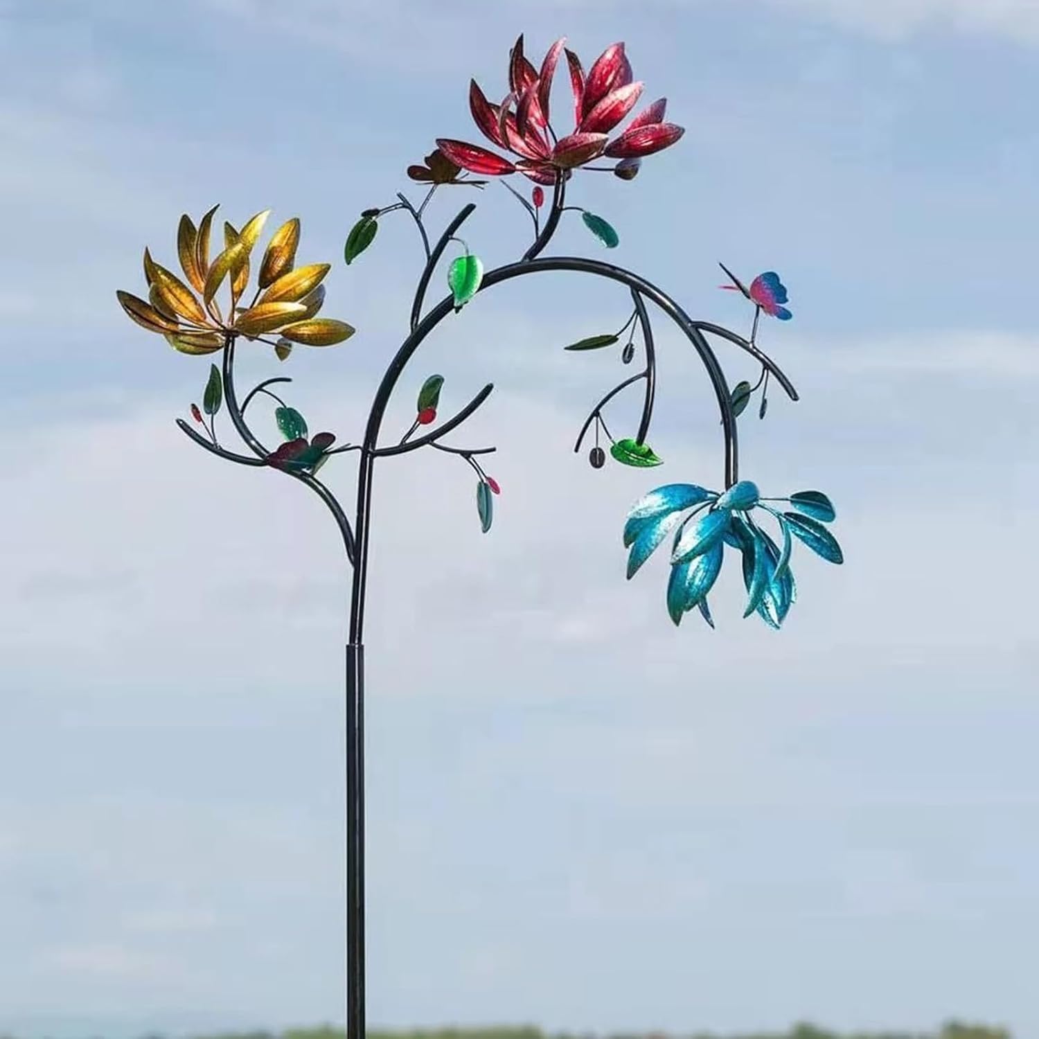 Bunter Garten-Windspinner – Faszinierende Blumendekoration