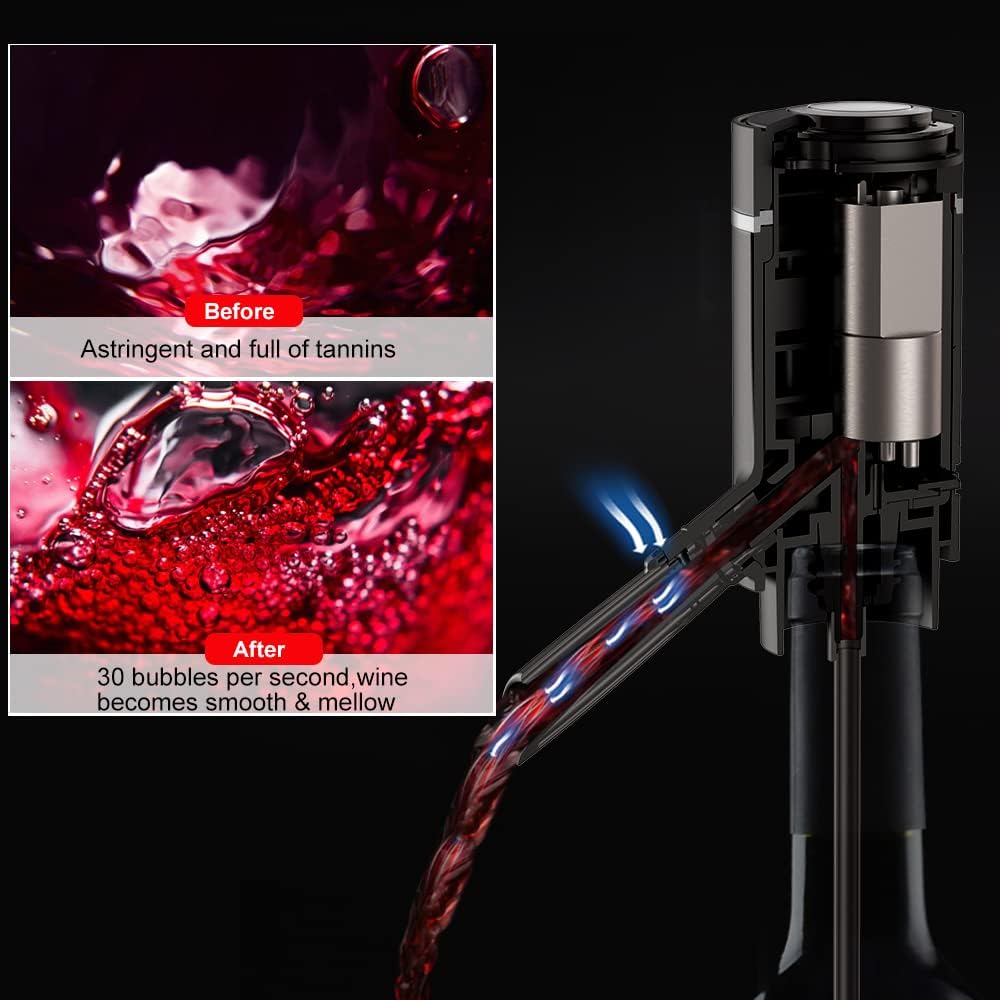 Weinbelüfter 3-in-1 | AeriBlend™ Aufbewahrung & Spender | Elegantes Design | Einfach per Knopfdruck