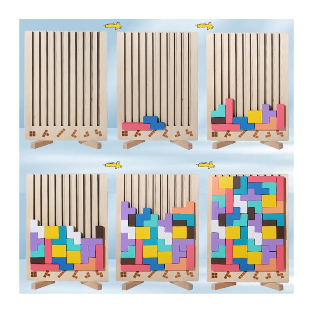 LogicBlocks™ - Holz-Stapelspiel zur Förderung von Konzentration und Feinmotorik