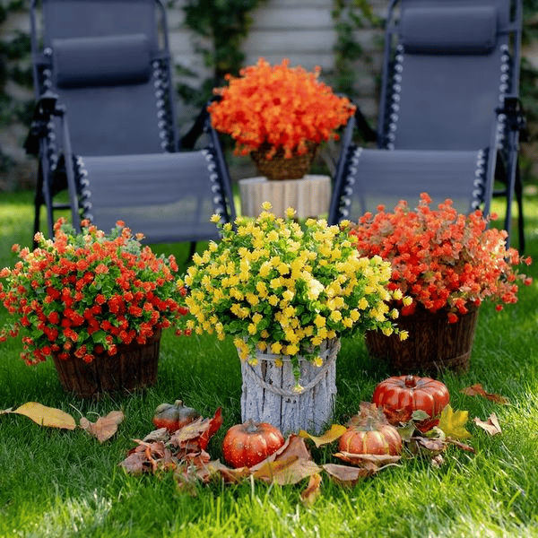 Pflegeleichte künstliche Outdoor-Blumen – Naturgetreu und UV-beständig (7er-Pack)