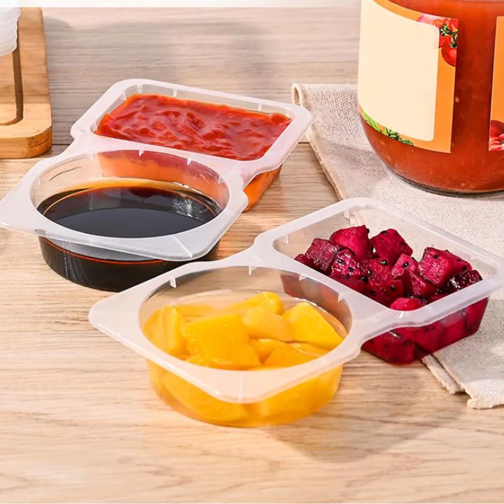 5+5 Gratis | Auslaufsicherer Doppelbehälter für Soßen & Snacks