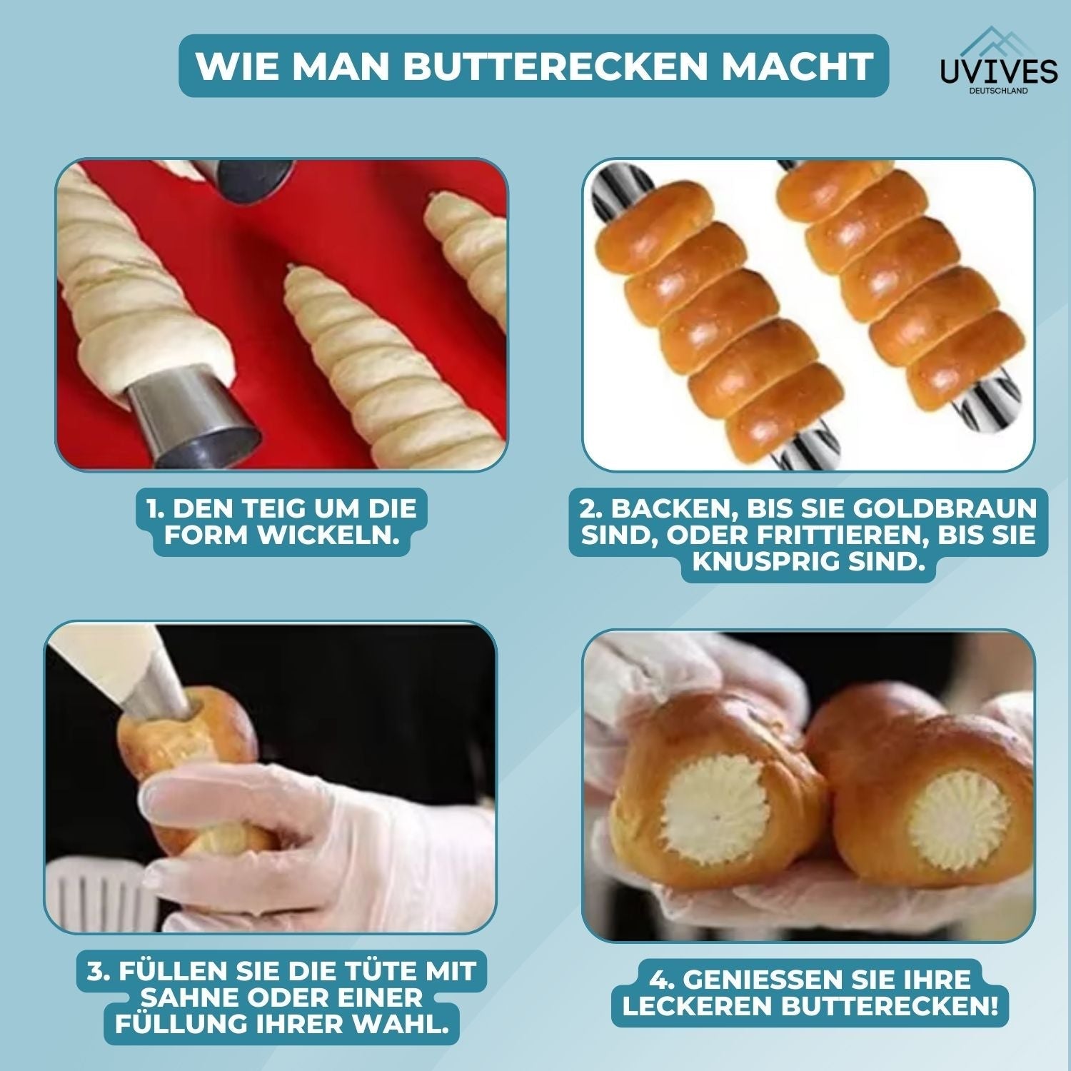 5+5 GRATIS | BakeRolls™ - Meisterhaftes Cannoli-Form-Set für Zuhause!