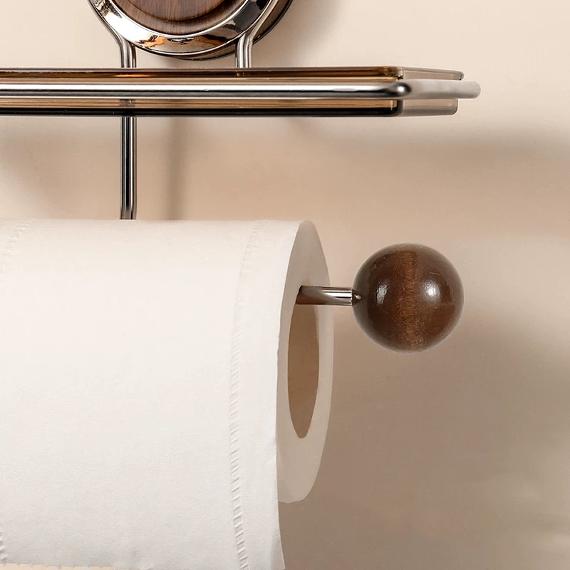 Toilettenpapierhalter aus Edelstahl mit Saugmechanismus – Kein Bohren
