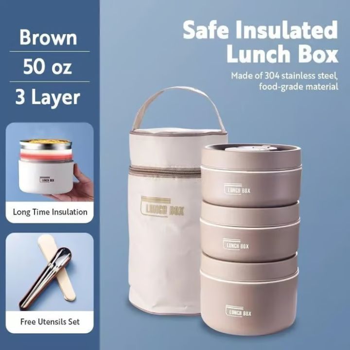Tragbares, isoliertes Lunch-Behälter-Set mit Thermotasche