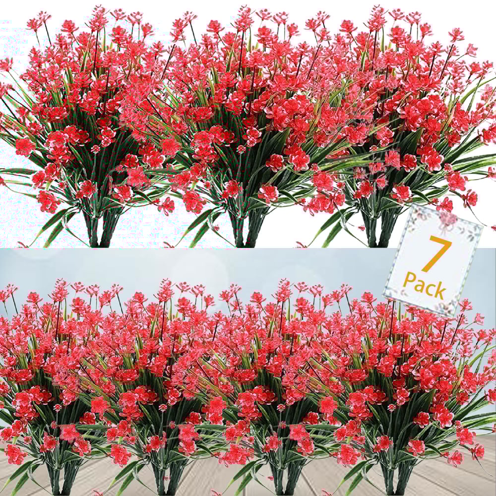 Pflegeleichte künstliche Outdoor-Blumen – Naturgetreu und UV-beständig (7er-Pack)